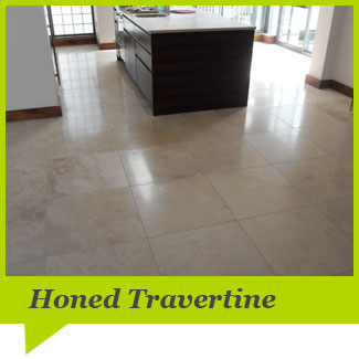 A honed Travertone floor