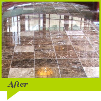 A marble floor after cleaning