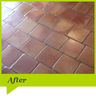 A Terracotta floor after cleaning